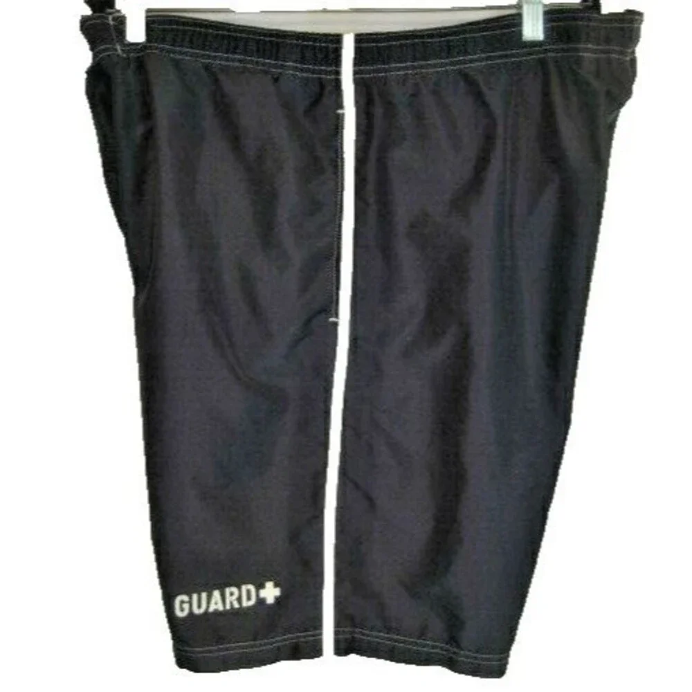 Mens Sportif Navy Lined Nylon Lifeguard Swim Shorts sz Lx9